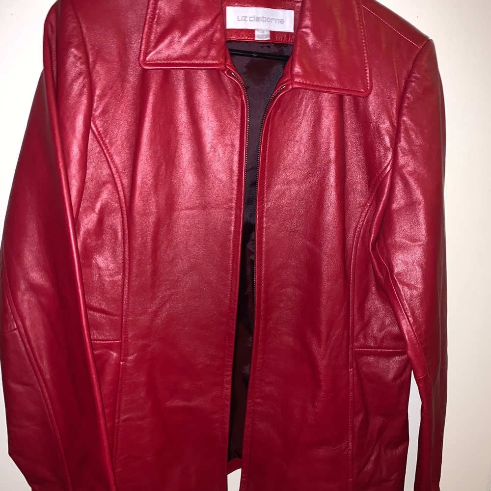 Liz Claiborne- Red Leather Jacket